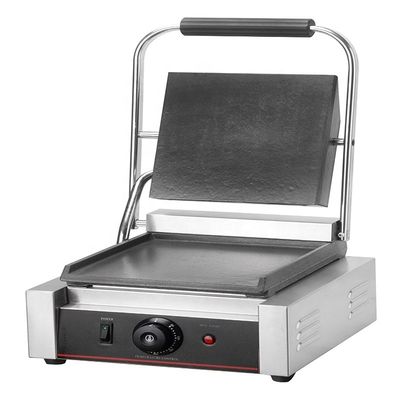 220V 1.8KW aço inoxidável Grill de contato elétrico Panini Press Griddle Sandwich Maker