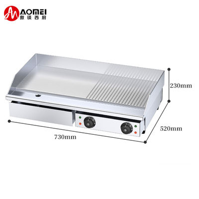 Grelha elétrica de aço inoxidável de prata para temperatura entre 50 e 300 °C