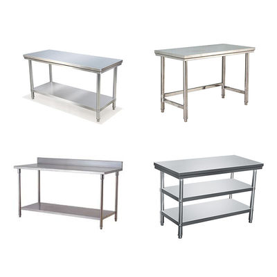 Hotel Restaurante Cozinha Equipamento de restauração Mesa de trabalho de aço inoxidável em prata