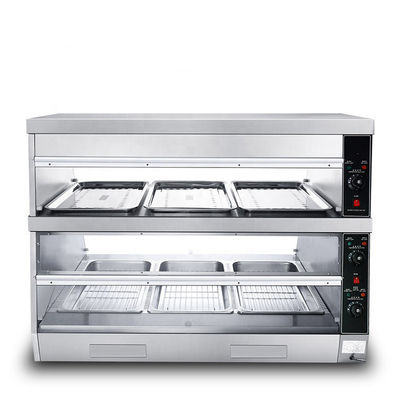 Vitrine de aquecedor de alimentos elétrico industrial para preservação de calor em cozinhas comerciais