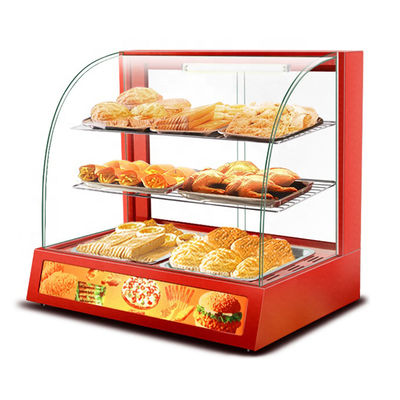 3 camadas Red Snack Food Warmer Showcase para solução comercial de conservação de alimentos