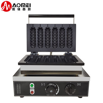 6 em 1 Commercial Electric Stick Waflera Baker utensílios de cozinha Snack Hot Dog Waffle Machine 7.5 kg