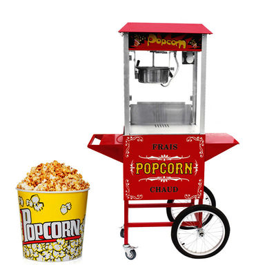 110-240V/50-60HZ Material SS para alimentos saudáveis Máquina comercial de pipoca com carrinho