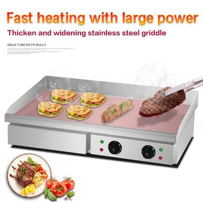 Grelha de placa plana elétrica para cozinha de restaurante