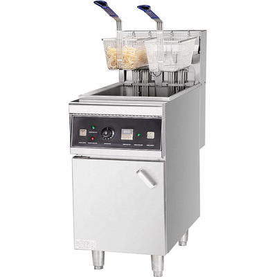 Frigoríficos de cestas de tanque único de aço inoxidável de 28L de 18kW para equipamentos comerciais de cozinha