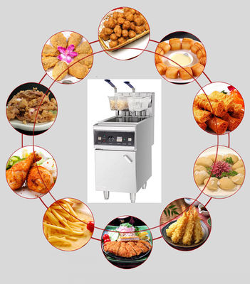 Frigoríficos de cestas de tanque único de aço inoxidável de 28L de 18kW para equipamentos comerciais de cozinha