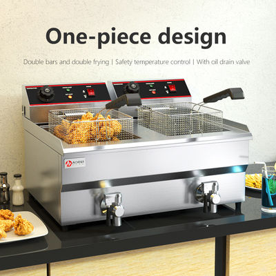 Máquina de fritura de batatas de aço inoxidável com controle de temperatura e tampa 13L