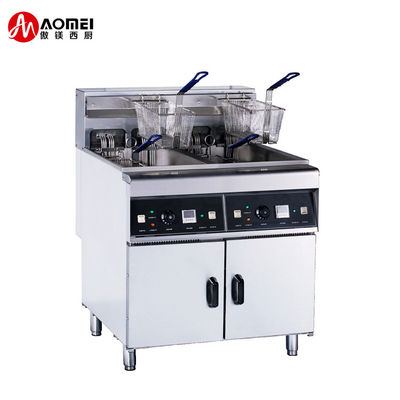 Restaurante Elétrico Frigorífico 28L*2 2 Tanque 4 Cesto Protecção de Sobreaquecimento 800x805x1100