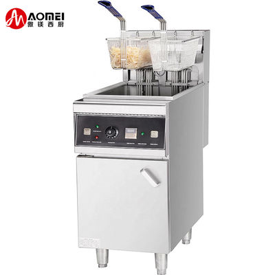 Restaurante Elétrico Frigorífico 28L*2 2 Tanque 4 Cesto Protecção de Sobreaquecimento 800x805x1100