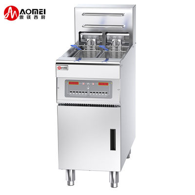 Restaurante Elétrico Frigorífico 28L*2 2 Tanque 4 Cesto Protecção de Sobreaquecimento 800x805x1100