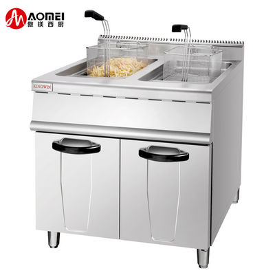 Restaurante Elétrico Frigorífico 28L*2 2 Tanque 4 Cesto Protecção de Sobreaquecimento 800x805x1100
