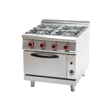 Equipamento de cozinha de aço inoxidável 4 queimadores fogões a gás natural LPG com forno a gás 220V