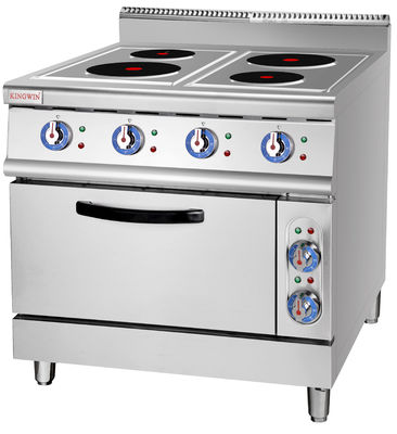 Equipamento de cozinha de aço inoxidável 4 queimadores fogões a gás natural LPG com forno a gás 220V