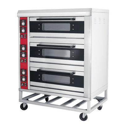 Fácil de operar Aço inoxidável Três camadas Forno de pizza elétrico Maquinas de panificação vantagem