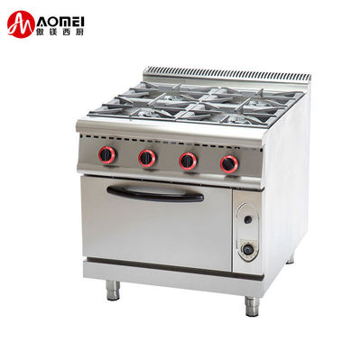 Cozinha portátil de gás com 4 fogões e forno de aço inoxidável multifuncional