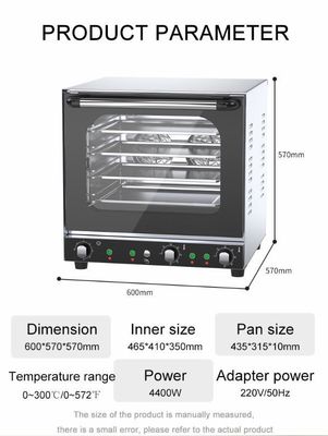 Forno de convecção a vapor elétrico de controlo de temperatura preciso para assar biscoitos de pão