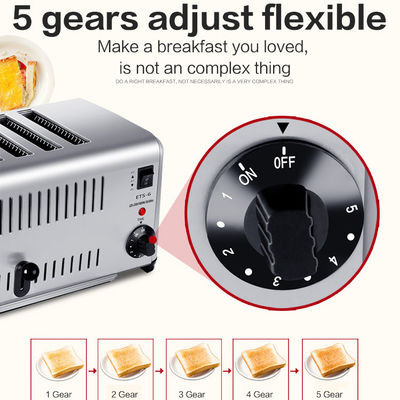 Máquina de pequeno-almoço de torradeira de aço inoxidável de 6 fatias de potência de 2500W com'necessidades em mente '