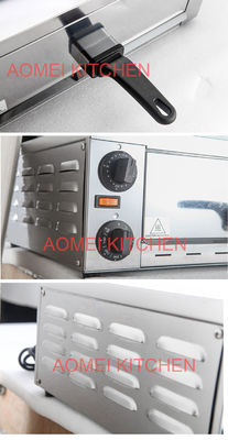 Cozinha comercial Forno de pizza elétrico de aço inoxidável com frigideira 220V 1200W