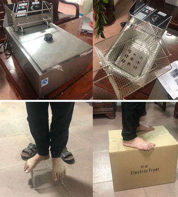 Fritadora elétrica de tanque único de aço inoxidável para frango e batatas fritas no restaurante