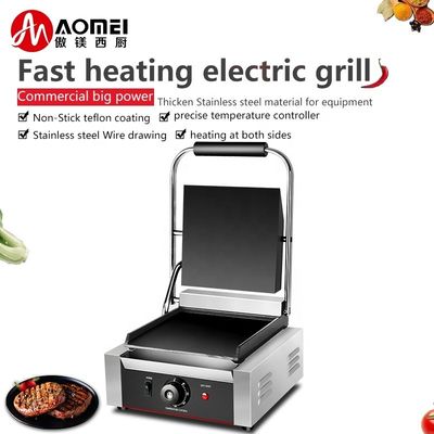Grelha Panini de Sanduíche Comercial Elétrica com Placas de Sanduíche Intercambiáveis