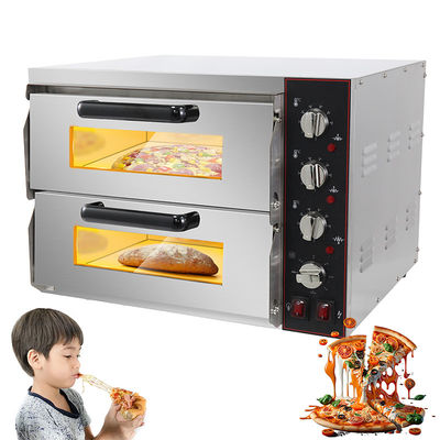 Equipamento de cozinha de padaria de duas camadas Forno de pizza elétrico para cozinha comercial