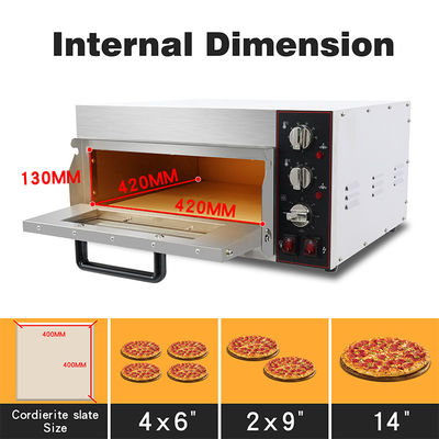 Forno de cozinha de bolo de pizza com pedra de pizza e temporizador 585x480x300mm