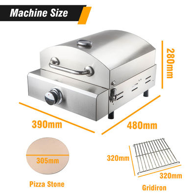 Máquinas de panificação Forno de pizza a gás Grill Tamanho 320*320mm Grill de pizza portátil para acampamento