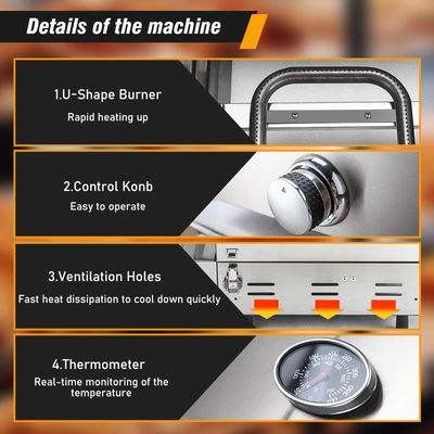 Máquinas de panificação Forno de pizza a gás Grill Tamanho 320*320mm Grill de pizza portátil para acampamento