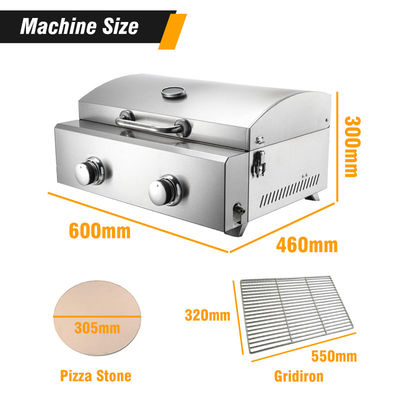 Forno de pizza de aço inoxidável a gás Forno de churrasco máquina de fazer pizza comercial