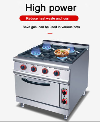 Forno de 4 queimadores de gás com forno elétrico para operação fácil em necessidades comerciais de cozinha