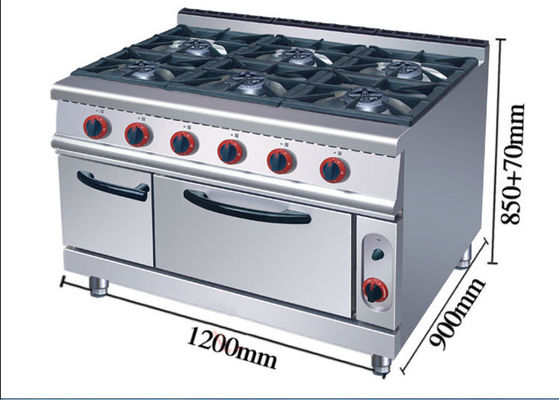 Commercial 6 queimadores forno de gás range fogão 220KG capacidade e tensão V LPG2800PA
