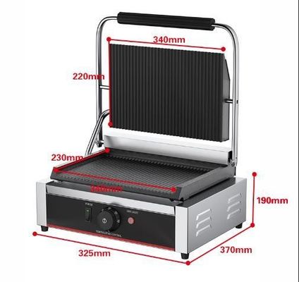Hotel Grill Elétrico de Contato de Aço Inoxidável Panini Press Griddle Sandwich Maker