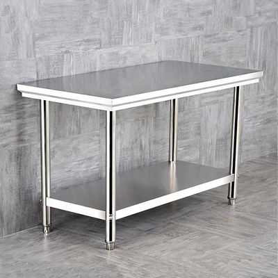 Silver Hotel Buffet Equipamento de alimentação de aço inoxidável Mesa de trabalho 1.2/1.5/1.8M para cozinha
