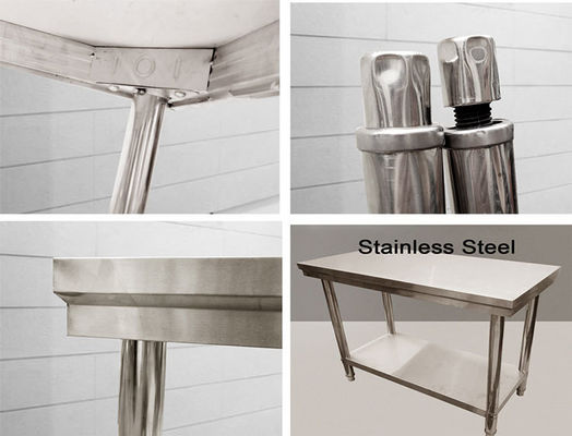 Silver Hotel Buffet Equipamento de alimentação de aço inoxidável Mesa de trabalho 1.2/1.5/1.8M para cozinha