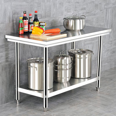 Silver Hotel Buffet Equipamento de alimentação de aço inoxidável Mesa de trabalho 1.2/1.5/1.8M para cozinha