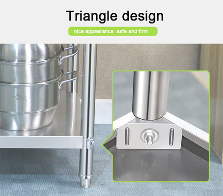 Mesa de cozinha de restaurante Bancada de trabalho de aço inoxidável com 1,2/1,5/1,8/2,0M de comprimento