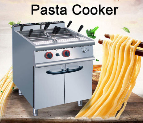 Máquina de cozinha de massa a gás comercial com capacidade de cozimento de macarrão de 4 cabeças