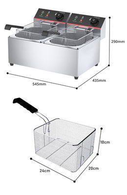 Fritadora elétrica de 11 kg para restaurantes com grande capacidade e design multifuncional
