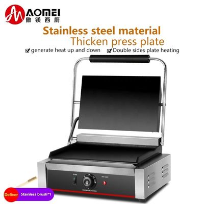 Máquina de Grelha Elétrica de 220 V com Peças de Elementos de Aquecimento Grill de Contato Sandwich 19kg