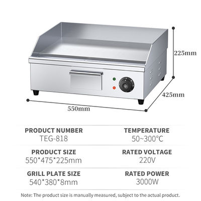 Equipamento de cozinha Grelhas elétricas de ferro fundido e fritadeiras elétricas para grelhas de Teppanyaki