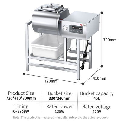 40L de aço inoxidável 201 FAST FOOD Vacuum Marinating Tumbler para equipamentos de cozinha