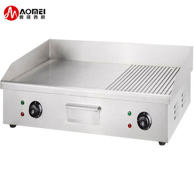 Grelha elétrica de aço inoxidável de prata para temperatura entre 50 e 300 °C