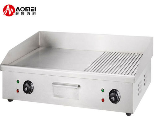 Grelha elétrica de aço inoxidável de prata para temperatura entre 50 e 300 °C