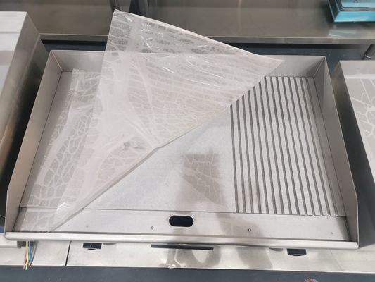 Máquina de grelhar elétrica com construção de aço inoxidável e ajuste de temperatura