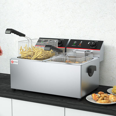 Restaurante 11L 11L Fritas Elétricas Duplas Industriais com Função de Proteção contra Aquecimento