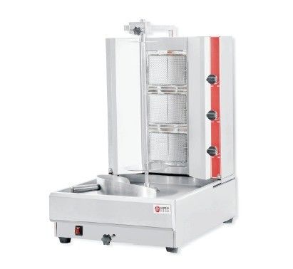 Máquina de Shawarma elétrica comercial com corpo de aço inoxidável e 220-240V de potência