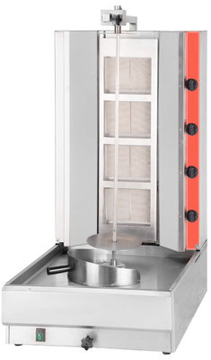 Máquina de Shawarma elétrica comercial com corpo de aço inoxidável e 220-240V de potência