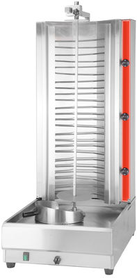 Máquina de Shawarma elétrica comercial com corpo de aço inoxidável e 220-240V de potência