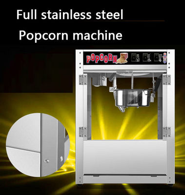Máquina de pipoca portátil de aço inoxidável aprovada pelo CE para produção de lanches de pipoca de 10 kg
