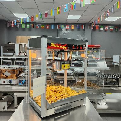 Máquina de fabricação de pipoca de bola elétrica com material e desempenho de aço inoxidável